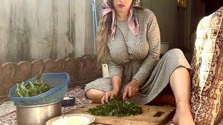 Cooking local buttermilk soup‌| In the courtyard of a village house🥣