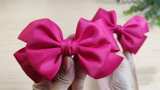 BUSUR CANTIK DARI PITA GROSSGRAIN #tutorial #diy #ribbonbow #craft