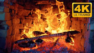 Warm & Cozy Fireplace Ambience 🔥 Fireplace Burning & Crackling Fire Sounds 🔥 Relaxing Fireplace 4K