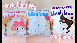 Sanrio blind bag unboxing compilation!✨🤍|ASMR| Kuromi 💜| My melody 🩷| Cinnamoroll🩵|zizi studio