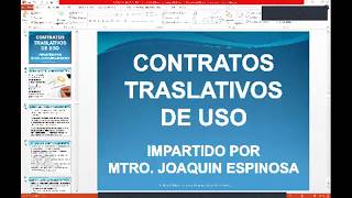 Contratos Traslativos de Uso (Contrato de Arrendamiento y Contrato de Comodato)