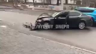 На Вернадского, напротив ЖК Башни - авария. Авто vs столб.