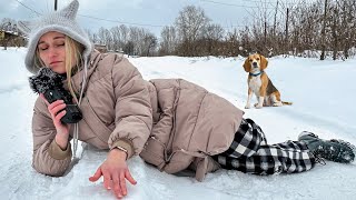 АСМР Прогулка ❄️последний день зимы 🌨️ASMR Winter Walk