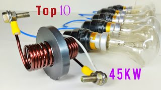 Top 10 Free Energy Generator 220volt from Powerful Magnet and Copper wire