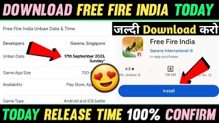 FREE FIRE INDIA Will Release On 17 September Today 🥳 | Download Free Fire India Today 🔥