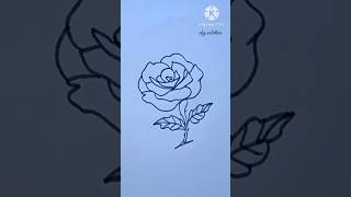 rose flower drawing 🌹, flower drawing,rose drawing #shorts #short #shortvideo