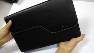 PDair Leather case for Apple New MacBook Air 2010 11" - Horizontal Pouch Type (Black)