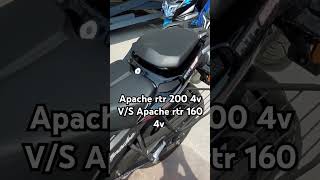 Apache rtr 200 4v V/S Apache rtr 160 4v features differences #tvs #apache #rtr160 #rtr2004v