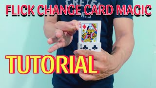 FLICK CHANGE CARD MAGIC TUTORIAL EASY