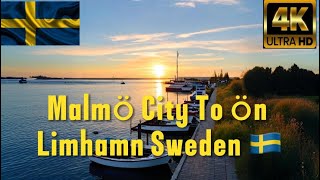 Malmö City Drive  To Ön Limhamn Sweden 4K UHD 60 fps.