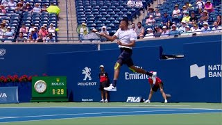 Nick Kyrgios Insane Jumping Forehand