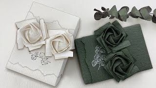 Gift Wrapping | 禮物盒包裝設計 + 摺紙玫瑰花教學（佐藤玫瑰-折り紙）