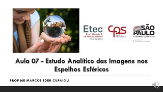 Aula 07: Estudo Analítico das Imagens nos Espelhos Esféricos