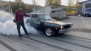 Garage party burnouts