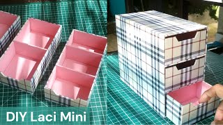 Membuat Kotak Laci Mini 3 Ruang dari Karton