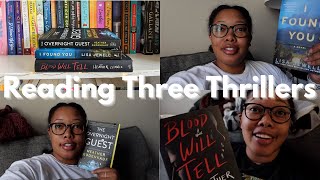 READING THREE THRILLERS