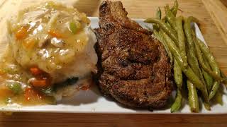 Juicy Air Fry New York Steak Recipe And Poblano Pepper Recipe Creamy Mashed Potatoes