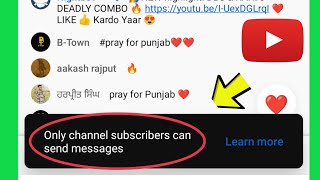 Only channel subscribers can send messages problem solve || subscribers only mode YouTube