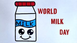 World Milk Day | Cute milk bottle drawing | Milk bottle | Doodh ki bottle @syarthub