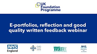 Education and support webinar: E-portfolios, reflection and good quality written feedback