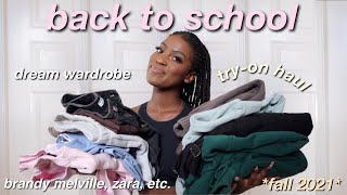 BACK TO SCHOOL CLOTHING HAUL 2021 ♡ brandy melville, zara, garage & more