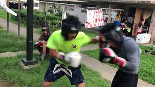 Backyard boxing during corona virus quarantine