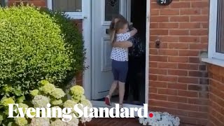 UK lockdown: Girl hugs grandmother for first time in three months as bubble scheme begins