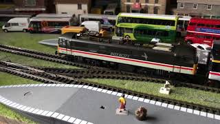 Oxford Rail MK3a Intercity Swallow coaches update couplings featuring a Heljan Class 86 at the helm