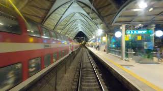 Night train cab view. From Herzliya to Jerusalem