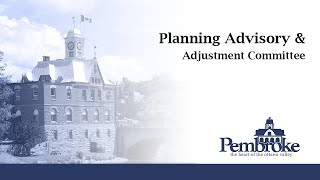 May 27 2024 - City of Pembroke: Planning Advisory & Adjustment Committee