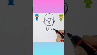 How To draw Cute Pocoyo Easy- Train #howtodraw #shorts #drawing