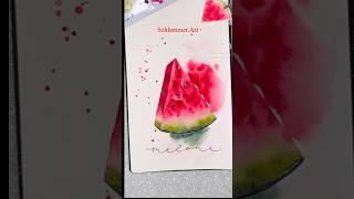 How to paint watercolor melone #watercolor #melon #watercolorpainting