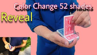 COLOR CHANGE CARD MAGIC 52 shades TUTORIAL GIMMICK #mr_yut_magic #magiciantricks