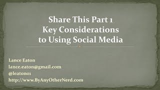 Share This Part 1-  Key Considerations to Using Social Media for Professions