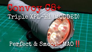 Convoy C8+ MAO TRIPLE XPL-Hi(Neutral White) with Beads Surface Lens‼️[BEAMSHOT REVIEW]