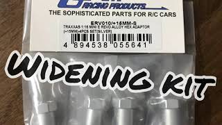 Traxxas E Revo widening kit hex adapter install