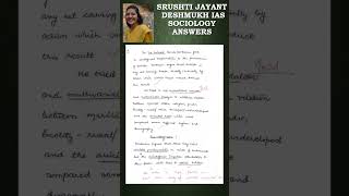 SRUSHTI JAYANT DESHMUKH#srushtidsehmukhias #srushtideshmukh #upscsociology #sociologyoptionalforupsc