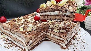 TORTA FREDDA in 5 MINUTI!  SENZA FORNO, SENZA UOVA ! Velocissima e BUONISSIMA!