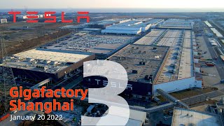 (January 20  2022) Tesla Gigafactory 3 Shanghai 4K Video