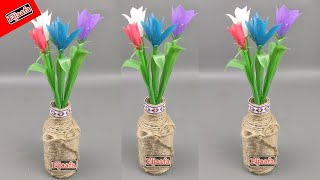 Cara Membuat Bunga Tulip dari Sedotan | DIY Straw Flower