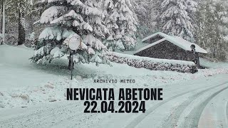 NEVICATA Abetone 22.04.2024 - Accumuli 30-40 cm di neve