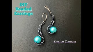 How to make this Unique Designer Beaded Earrings💞DIY Beaded Earrings.Herringbone stitch