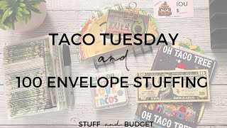 TACO TUESDAY Savings Challenge Day  🌮 | Let's Stuff My 100 Envelope Challenge!!