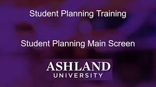 Student Planning Training Student Planning Main Screen