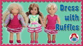 DIY | Ruffle Dress for 18" dolls (American Girl, Sami AMELIE) • Sami Doll Tutorials