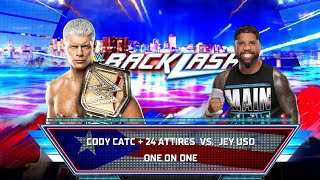 WWE 2K24 Cody Rhodes vs Jey uso Backlash