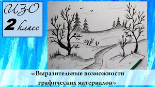 Урок ИЗО 2 класс "Выразительные возможности графических материалов"