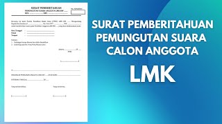 Surat Pemberitahuan Pemungutan Suara Pemilihan Anggota LMK pada Tingkat Rukun Warga