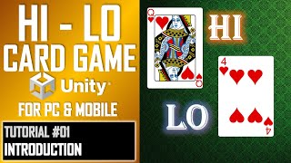 How To Make A Hi-Lo Card Game App In Unity - Tutorial 01 - Introduction - Best Guide