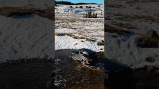 Discovery 3 - crossing river #lr3 #dji #offroad #allterrain